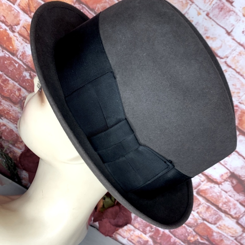 Vintage Larchmont gray and Black fur felt  Fedora - Picture 4 of 10